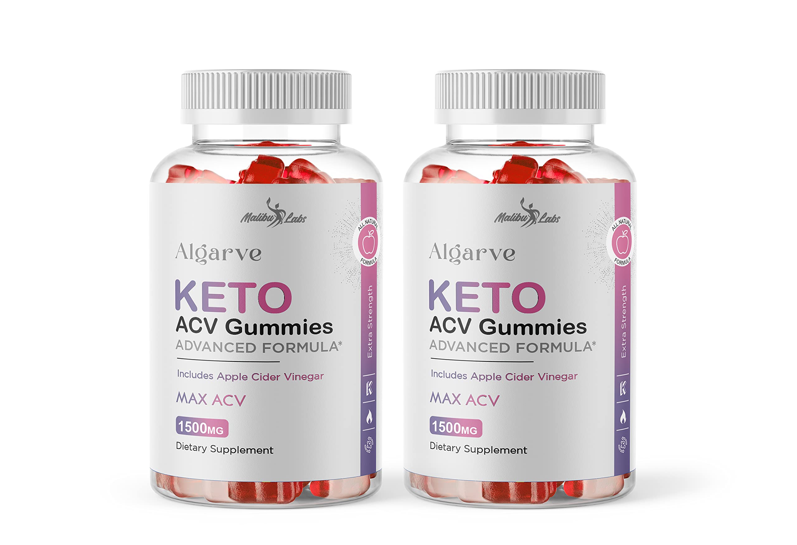 Algarve Keto ACV Gummies, Apple Cider Vinegar Ketosis, 1500mg (2 Pack ...