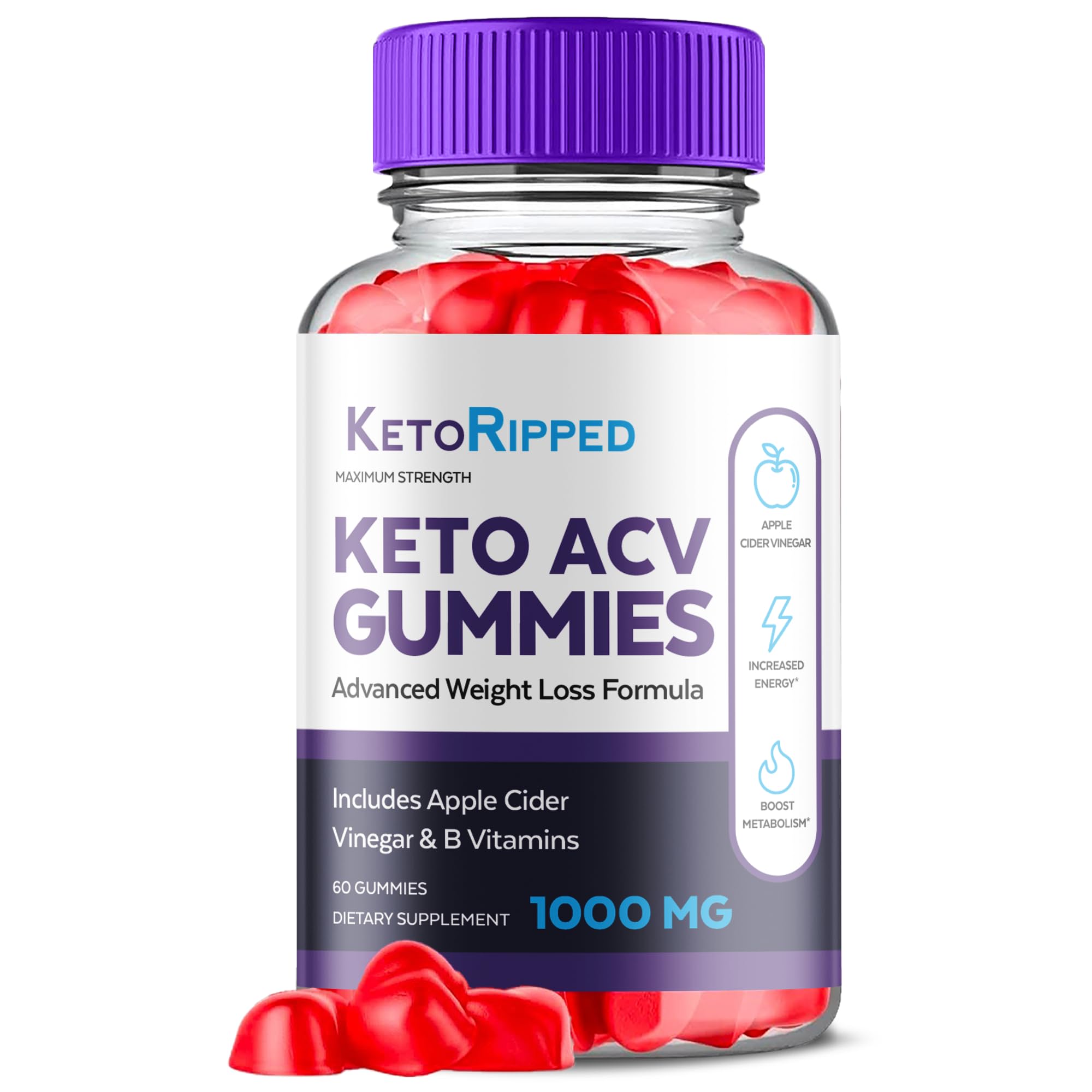 Keto Ripped ACV Gummies Advanced Weight Loss 1000MG - Fit Formula