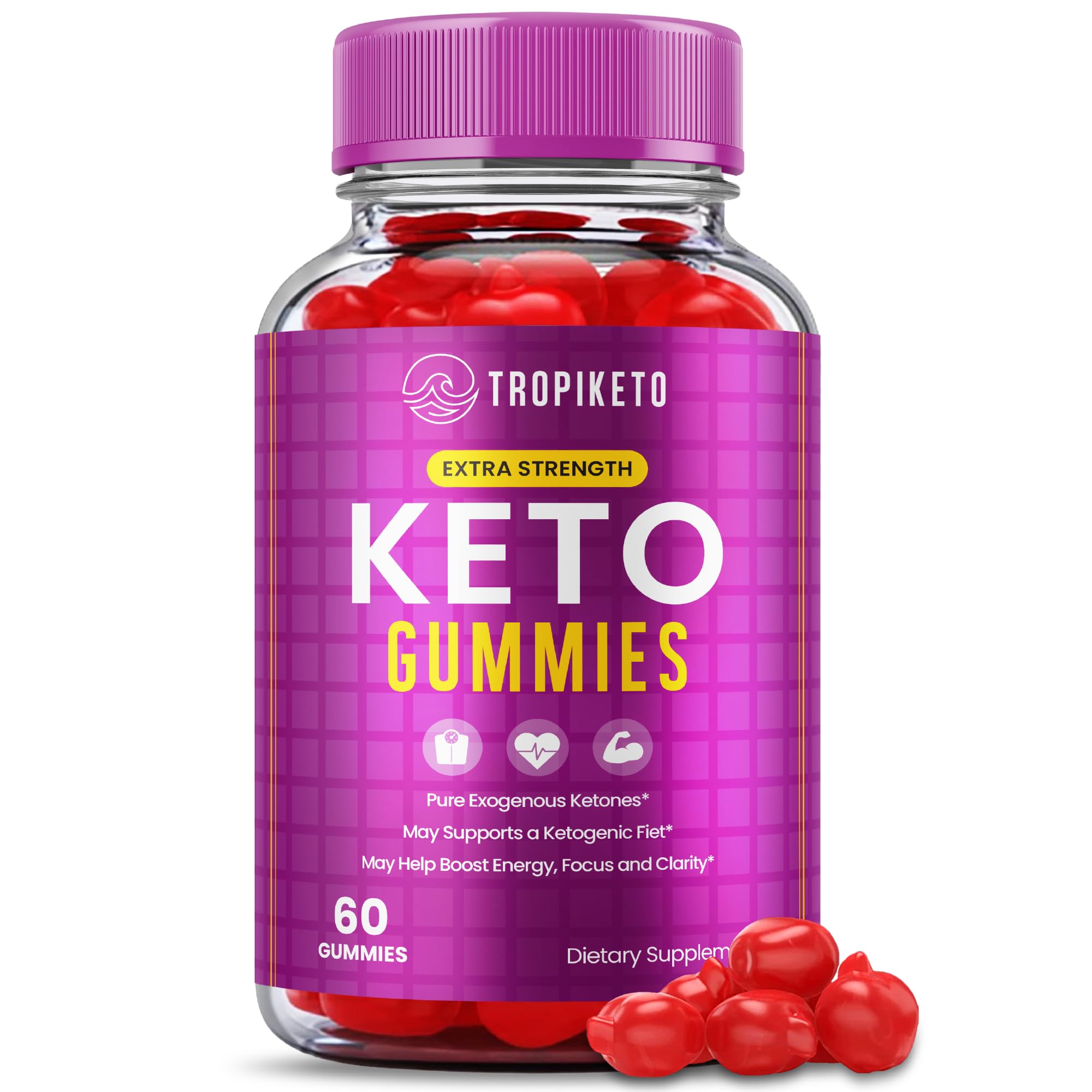 Tropi Keto Gummies with Apple Cider Vinegar - 60 Gummies - Fit Formula