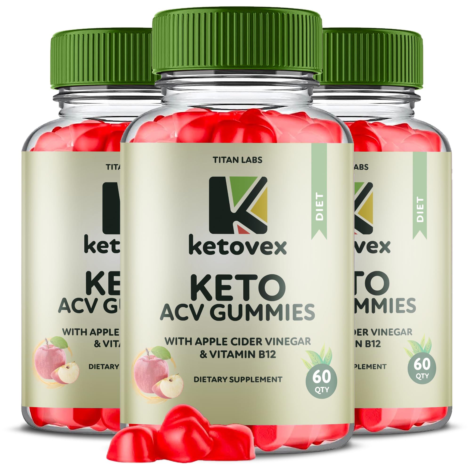 Ketovex Keto ACV Gummies, Apple (180 Gummies) - Fit Formula