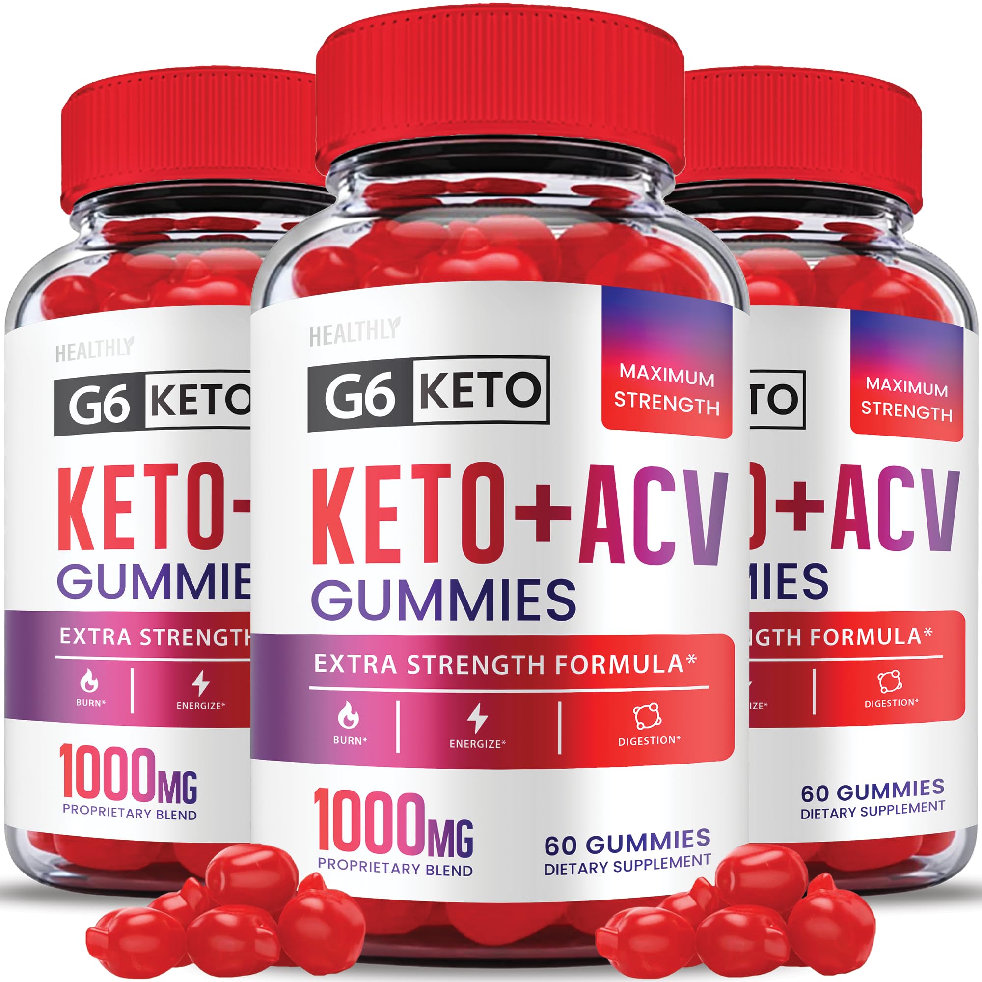 G6 Keto ACV Gummies - Vegan Formula, 180 Gummies - Fit Formula