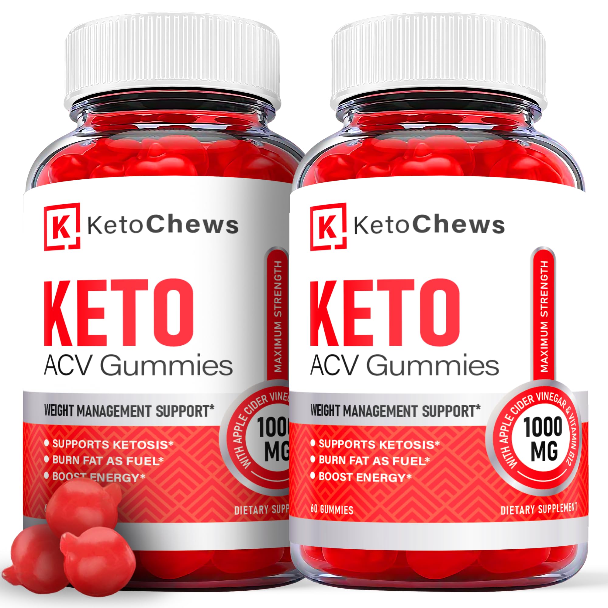 Keto Chews ACV Gummies (2 Pack) Vegan Formula - Fit Formula