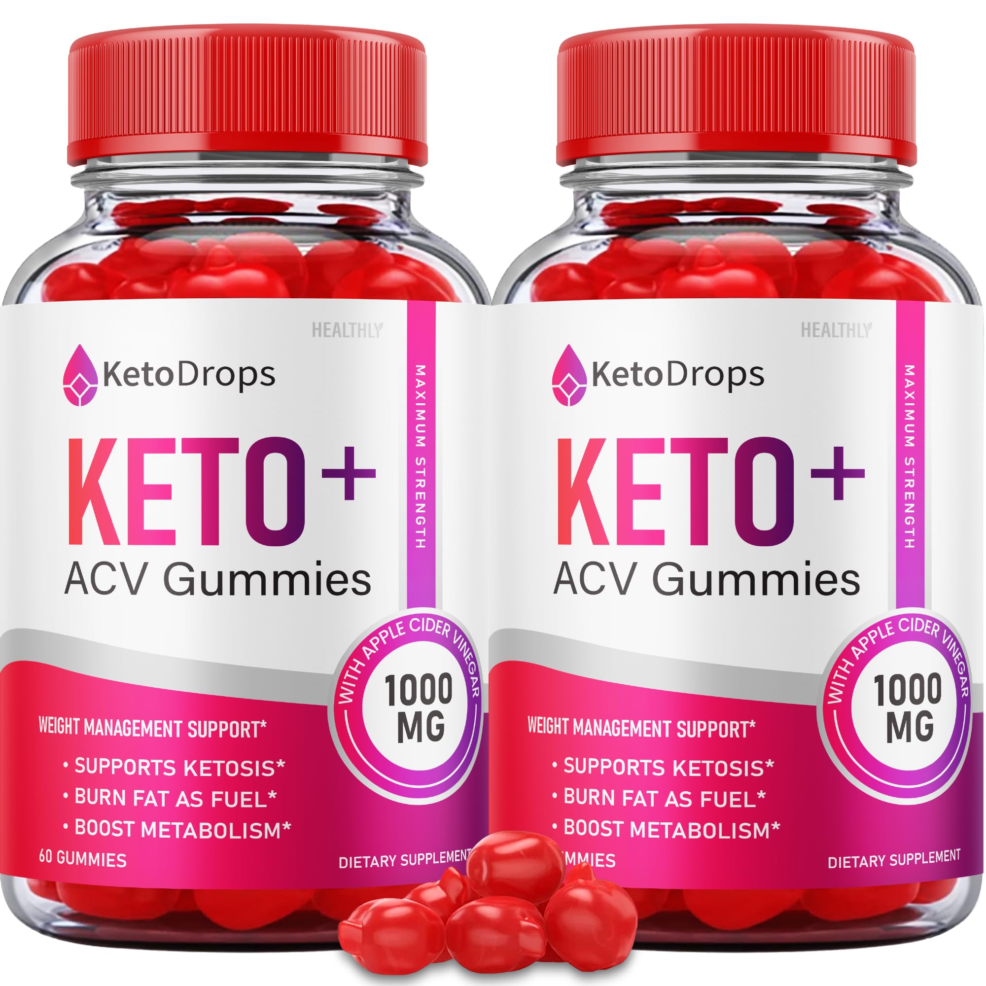 Keto Drops ACV Gummies - Official Formula - 525mg (2 Pack) - Fit Formula