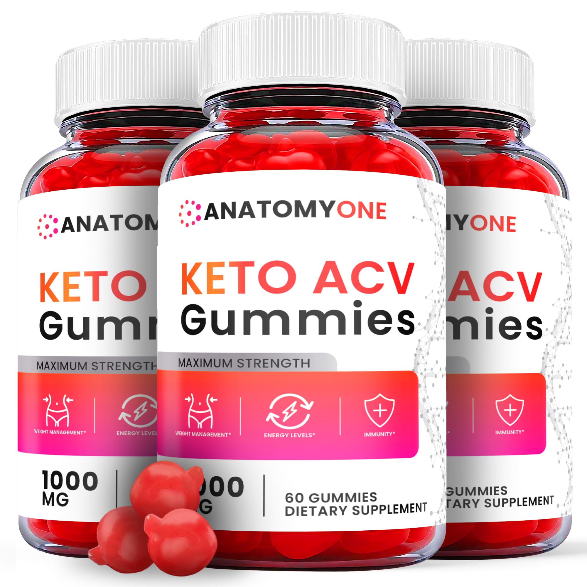 Anatomy One Keto ACV Gummies (3 Pack) - Vegan Formula - Fit Formula